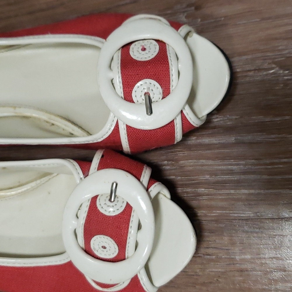 (7M) Nine West Canvas Buckle Accent Office Workwear Casual Sailor Nautical - Picture 14 of 15